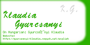 klaudia gyurcsanyi business card